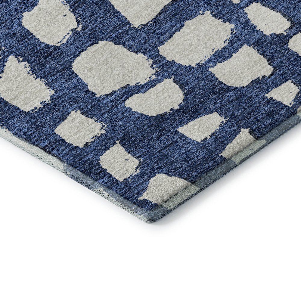 Premium Machine Washable Mayfield AMF754 Navy 8' x 8' Round Rug. Picture 3