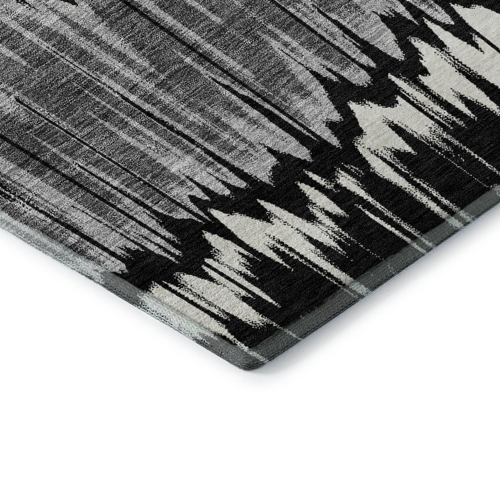 Premium Machine Washable Mayfield AMF755 Black 8' x 8' Round Rug. Picture 3