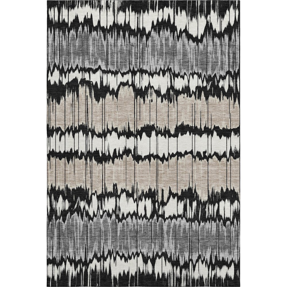 Premium Machine Washable Mayfield AMF755 Black 10' x 14' Rug. Picture 1