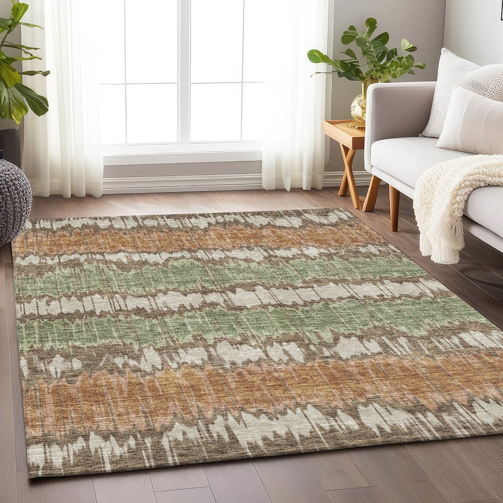 Premium Machine Washable Mayfield AMF755 Chocolate 10' x 14' Rug. Picture 5