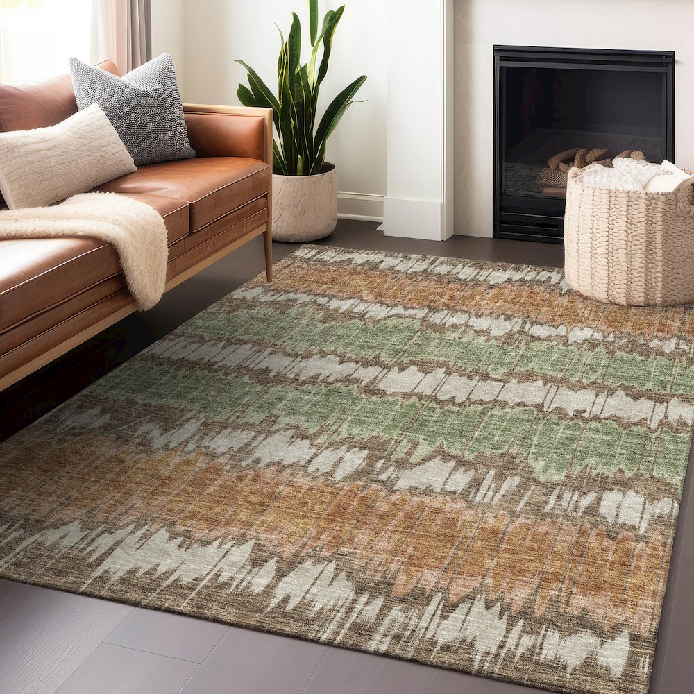 Premium Machine Washable Mayfield AMF755 Chocolate 10' x 14' Rug. Picture 6