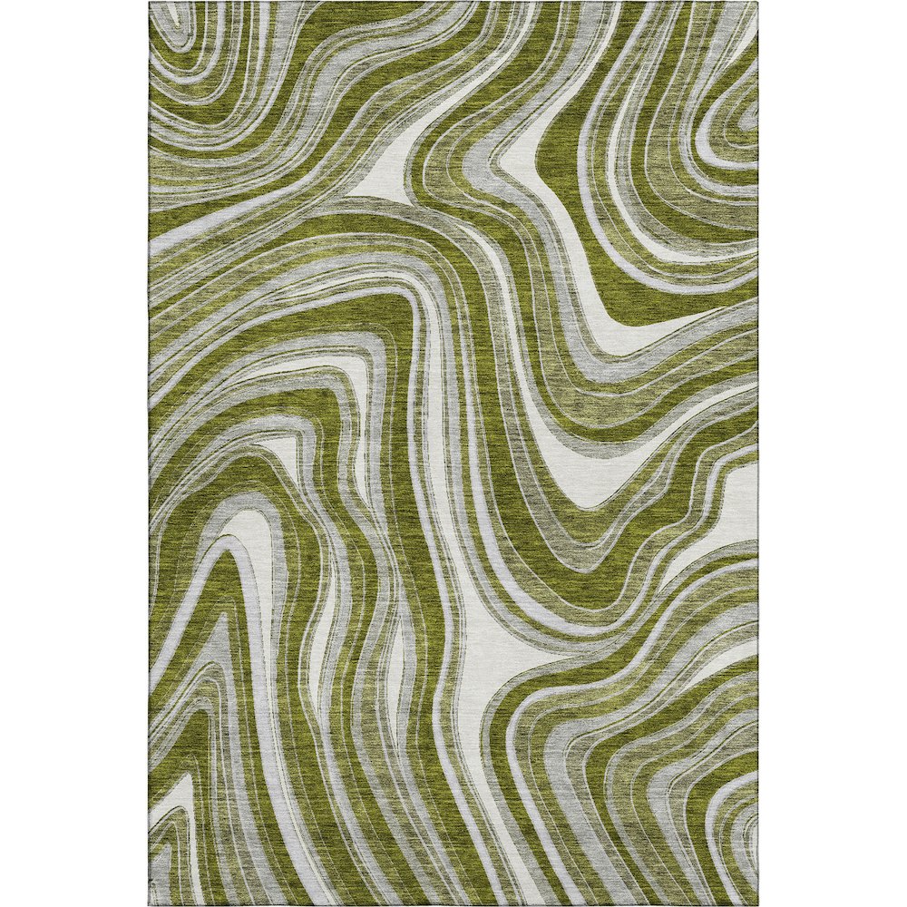 Premium Machine Washable Mayfield AMF756 Olive 10' x 14' Rug. Picture 1