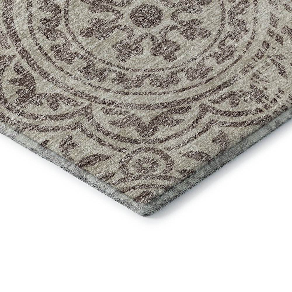 Premium Machine Washable Mayfield AMF758 Taupe 8' x 8' Round Rug. Picture 3