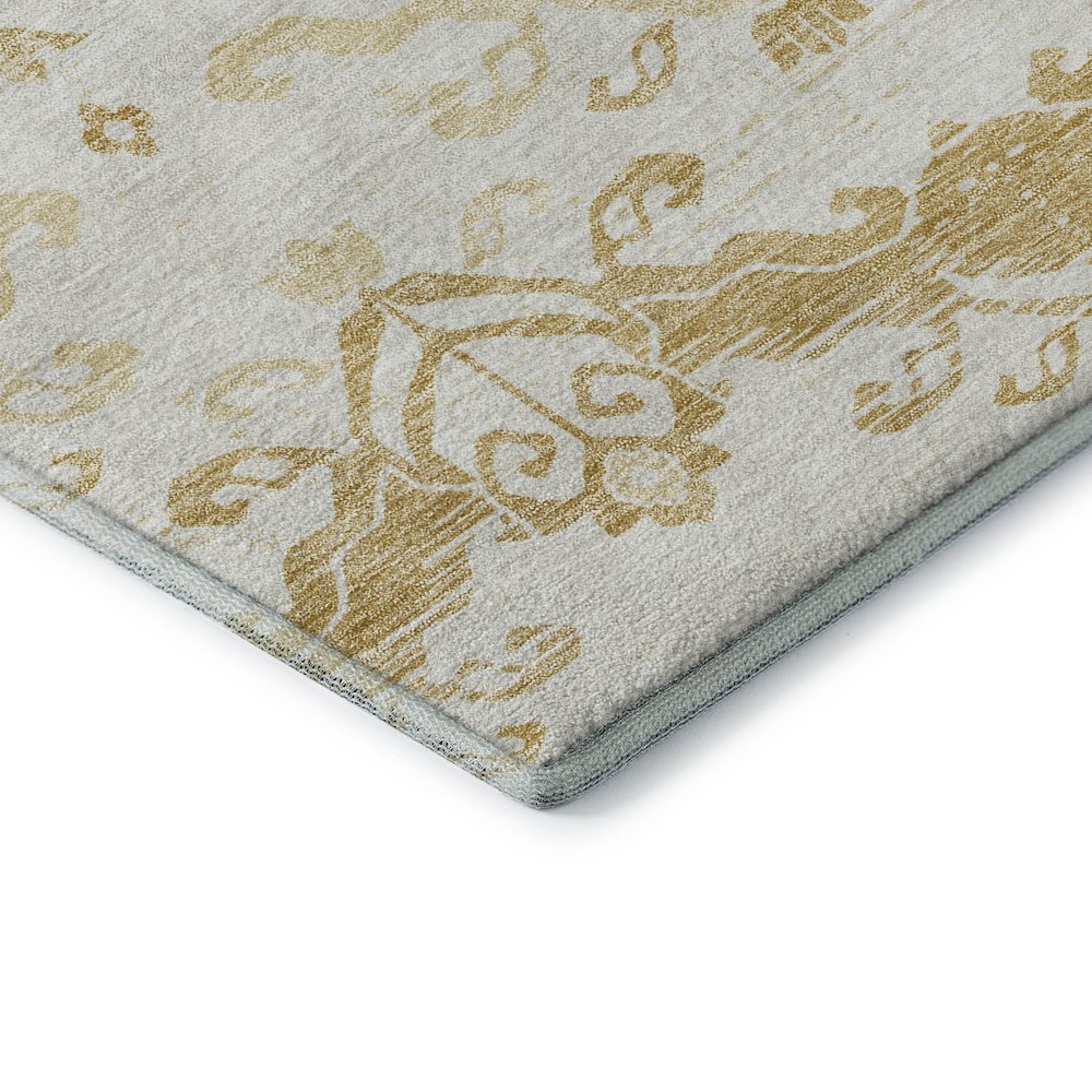 Premium Machine Washable Mayfield AMF759 Gold 8' x 8' Round Rug. Picture 3