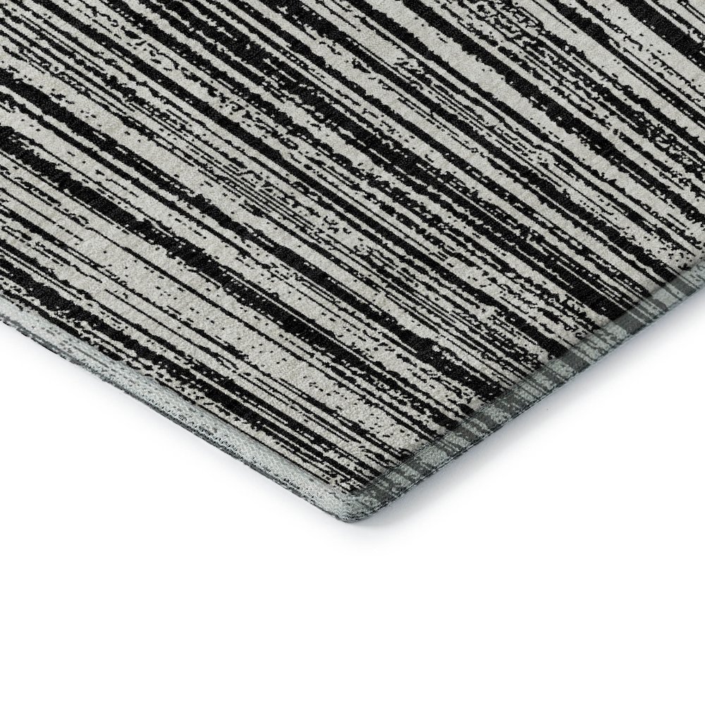 Premium Machine Washable Mayfield AMF760 Black 8' x 8' Round Rug. Picture 3