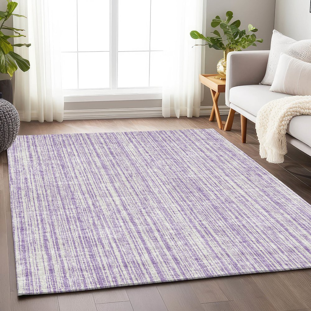 Premium Machine Washable Mayfield AMF760 Lavender 10' x 14' Rug. Picture 5