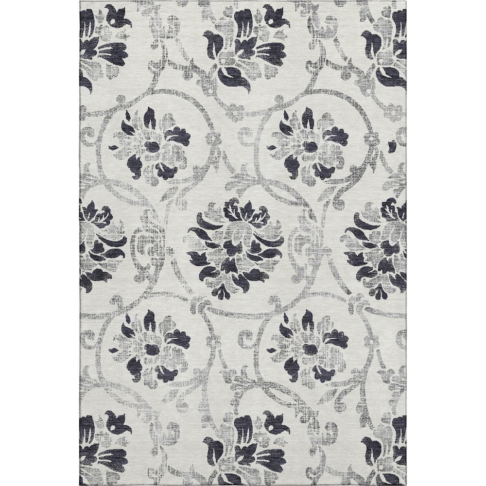 Premium Machine Washable Mayfield AMF762 Black 10' x 14' Rug. Picture 1