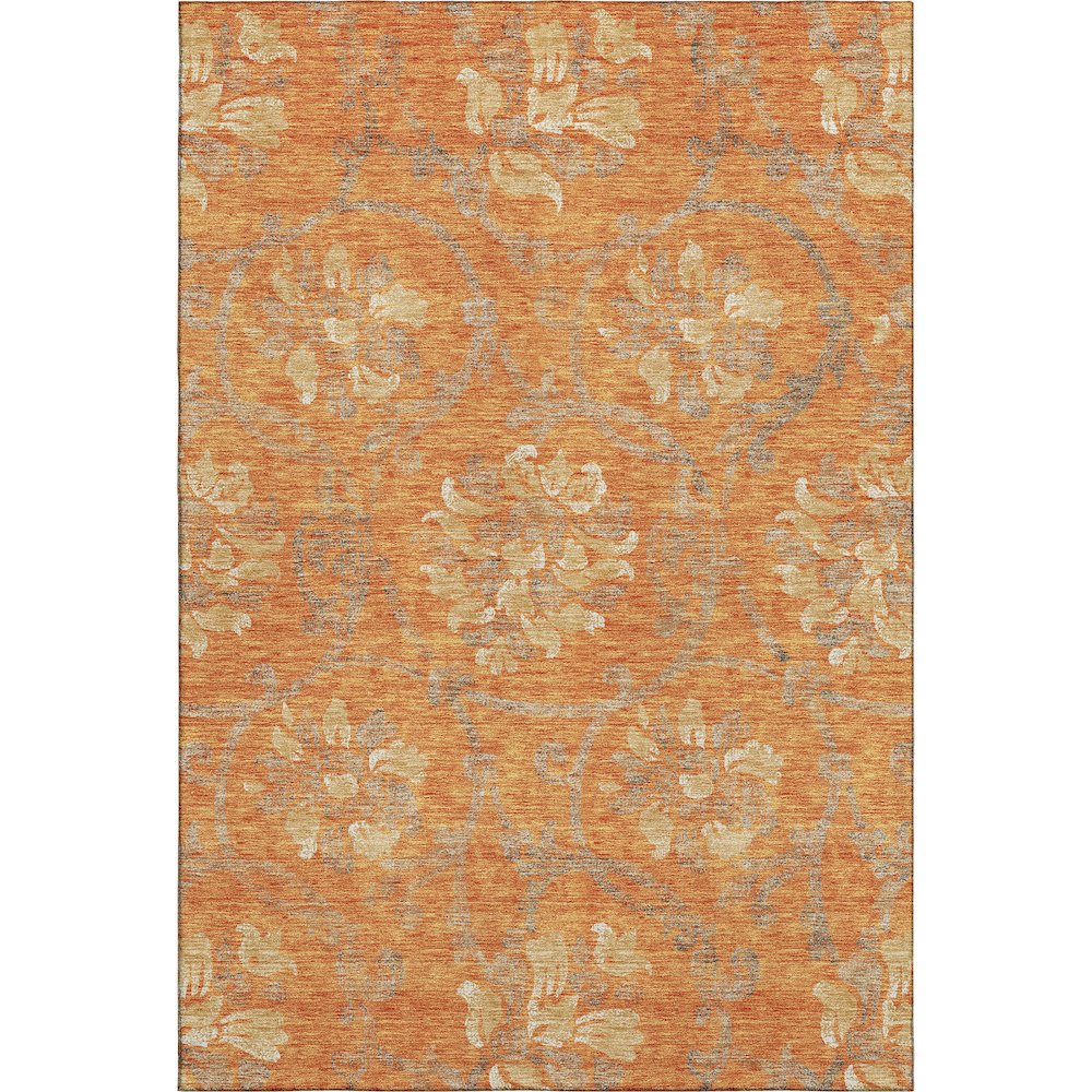 Premium Machine Washable Mayfield AMF762 Orange 10' x 14' Rug. Picture 1