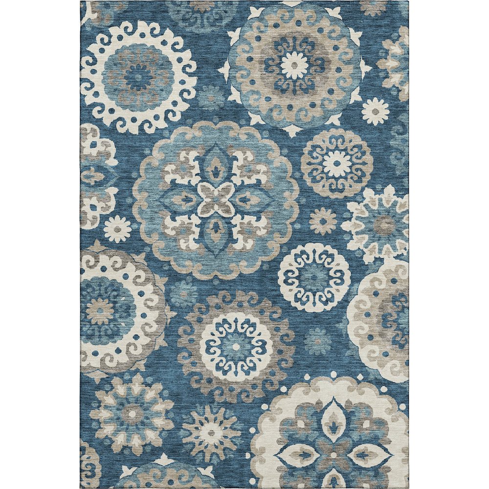 Premium Machine Washable Mayfield AMF763 Blue 10' x 14' Rug. Picture 1