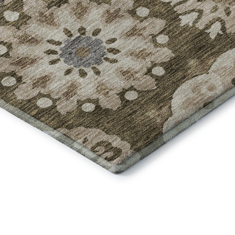 Premium Machine Washable Mayfield AMF763 Brown 8' x 8' Round Rug. Picture 3