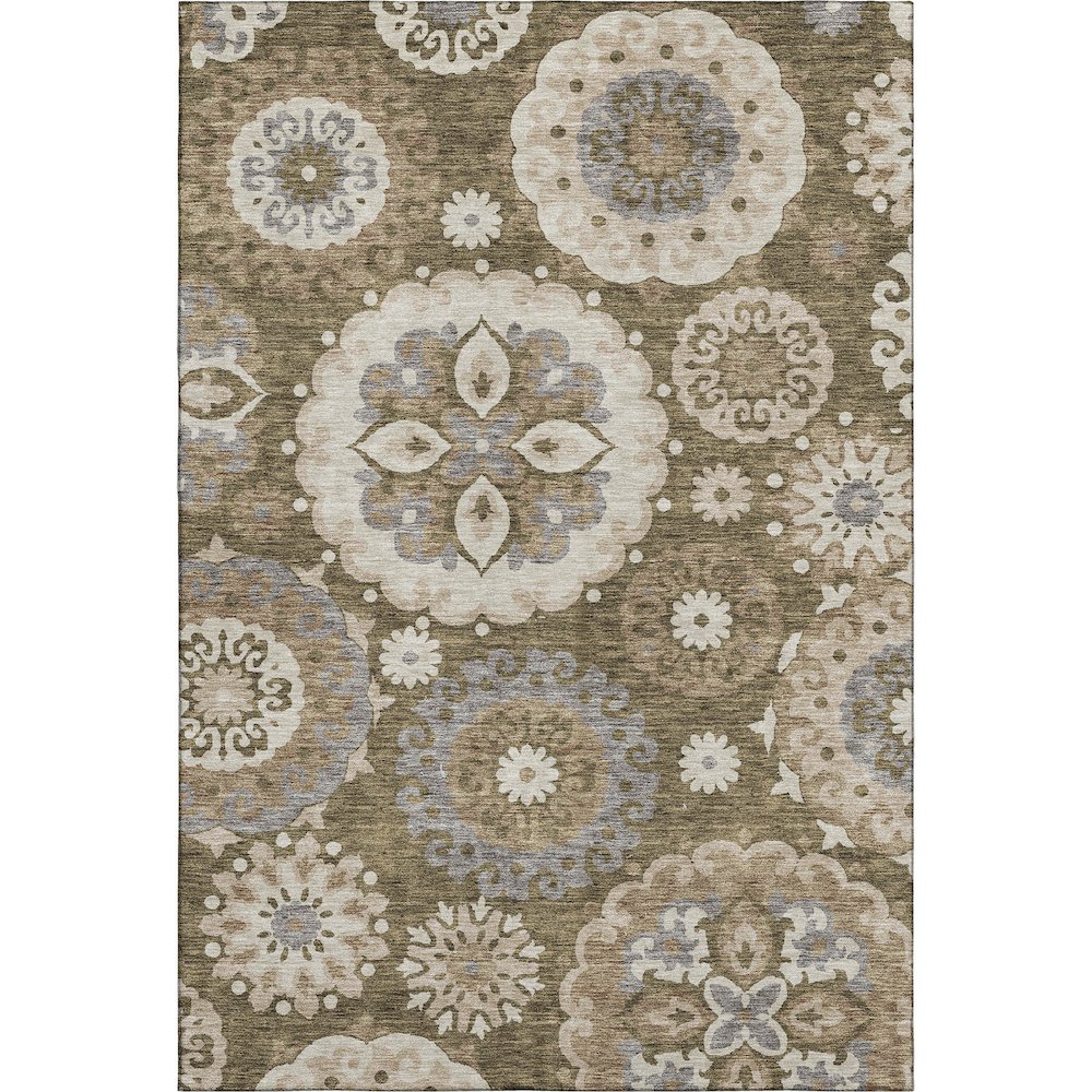 Premium Machine Washable Mayfield AMF763 Brown 10' x 14' Rug. Picture 1