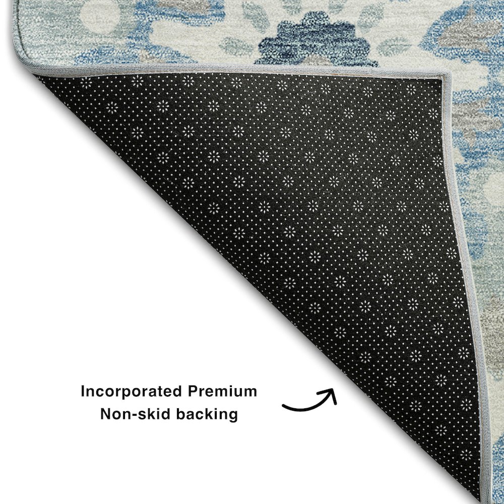 Premium Machine Washable Mayfield AMF763 Sky 8' x 8' Round Rug. Picture 2