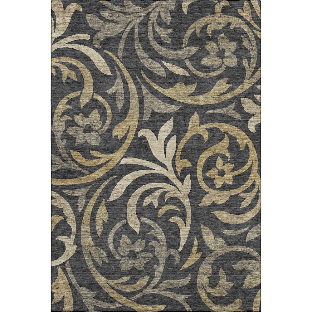 Premium Machine Washable Mayfield AMF764 Black 10' x 14' Rug. Picture 1