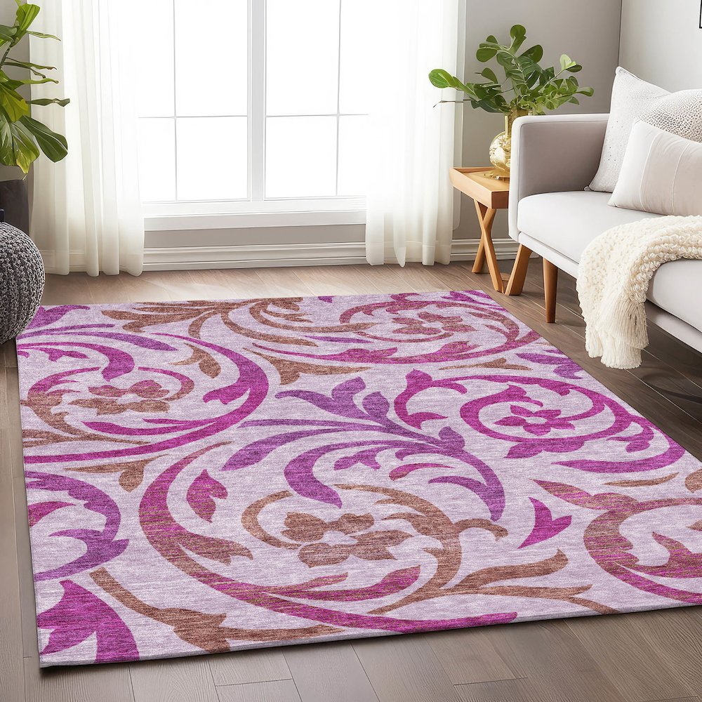 Premium Machine Washable Mayfield AMF764 Lavender 10' x 14' Rug. Picture 5