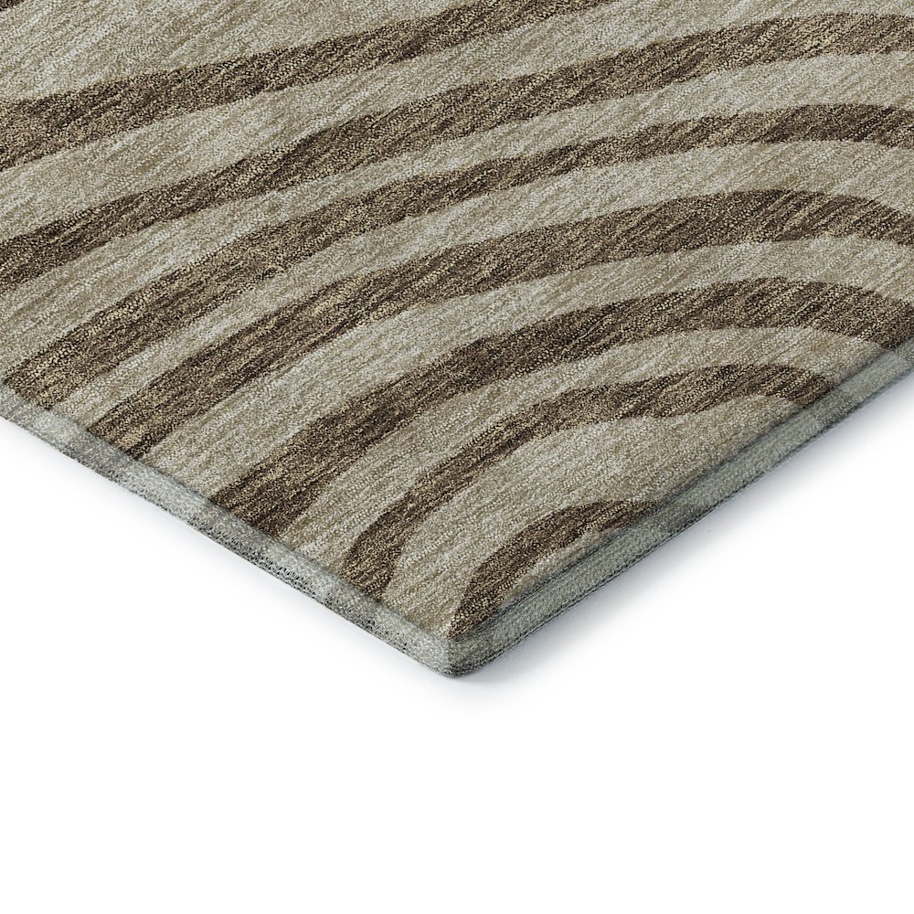 Premium Machine Washable Mayfield AMF765 Brown 8' x 8' Round Rug. Picture 3