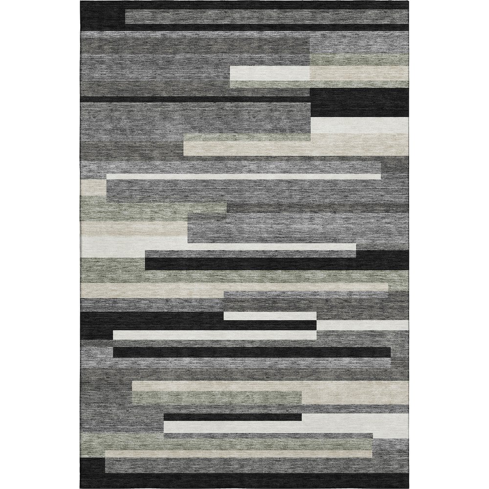 Premium Machine Washable Mayfield AMF766 Black 10' x 14' Rug. Picture 1