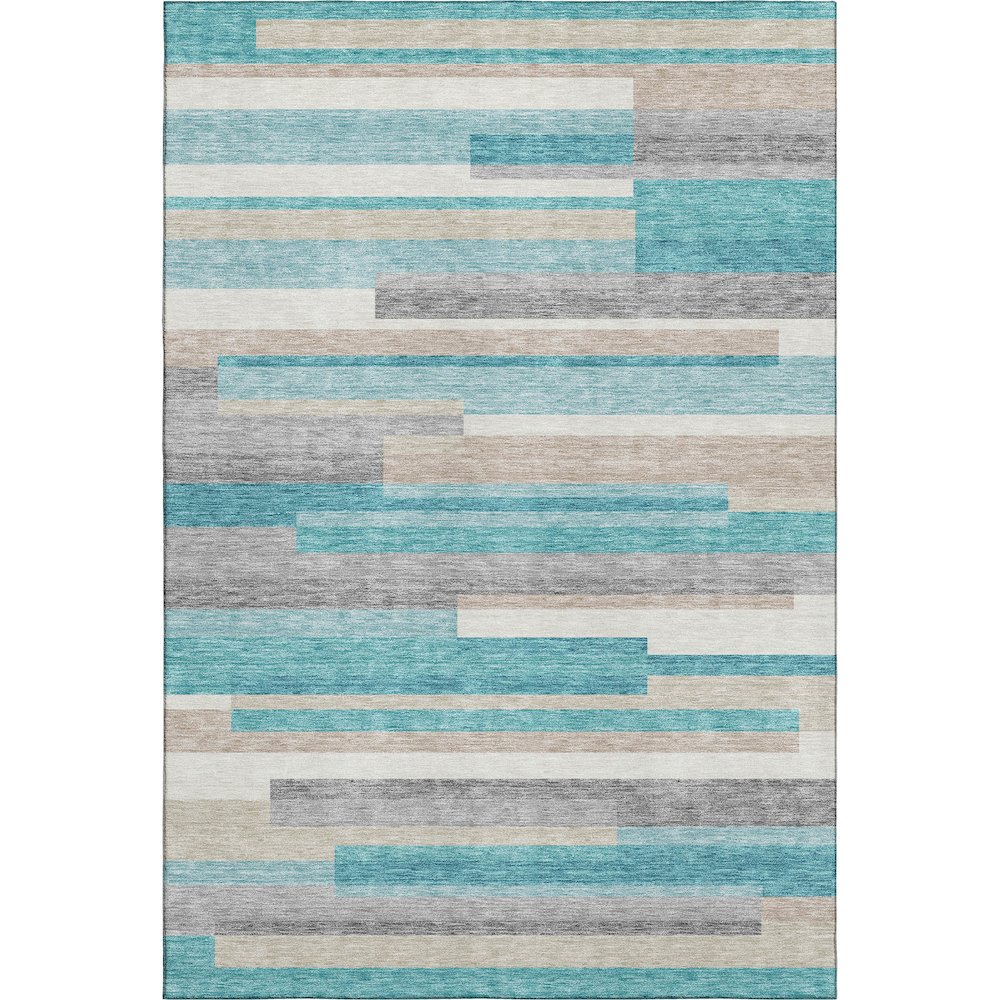 Premium Machine Washable Mayfield AMF766 Teal 10' x 14' Rug. Picture 1