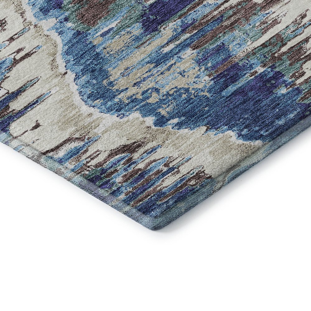 Premium Machine Washable Mayfield AMF767 Blue 8' x 8' Round Rug. Picture 3