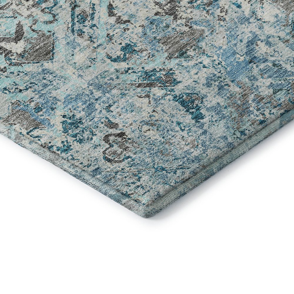 Premium Machine Washable Mayfield AMF768 Teal 8' x 8' Round Rug. Picture 3