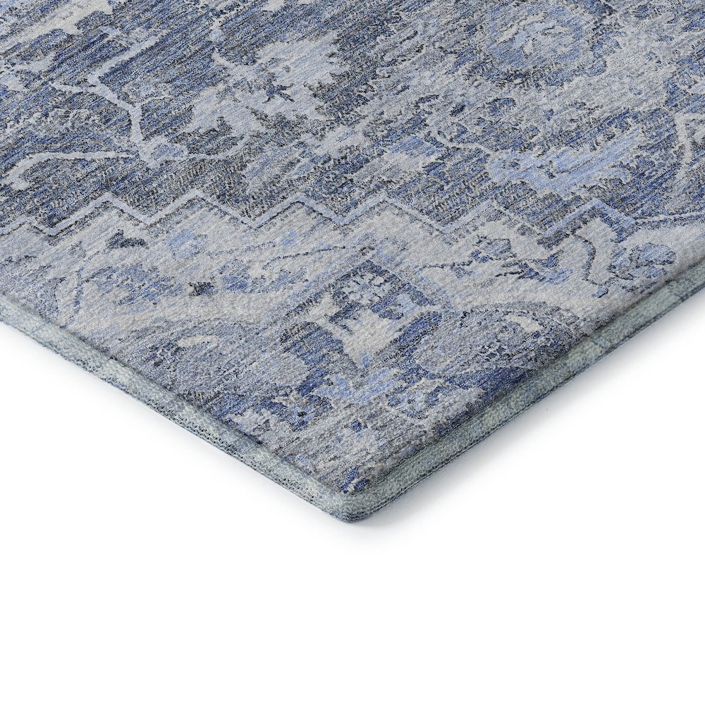 Premium Machine Washable Mayfield AMF774 Denim 8' x 8' Round Rug. Picture 3