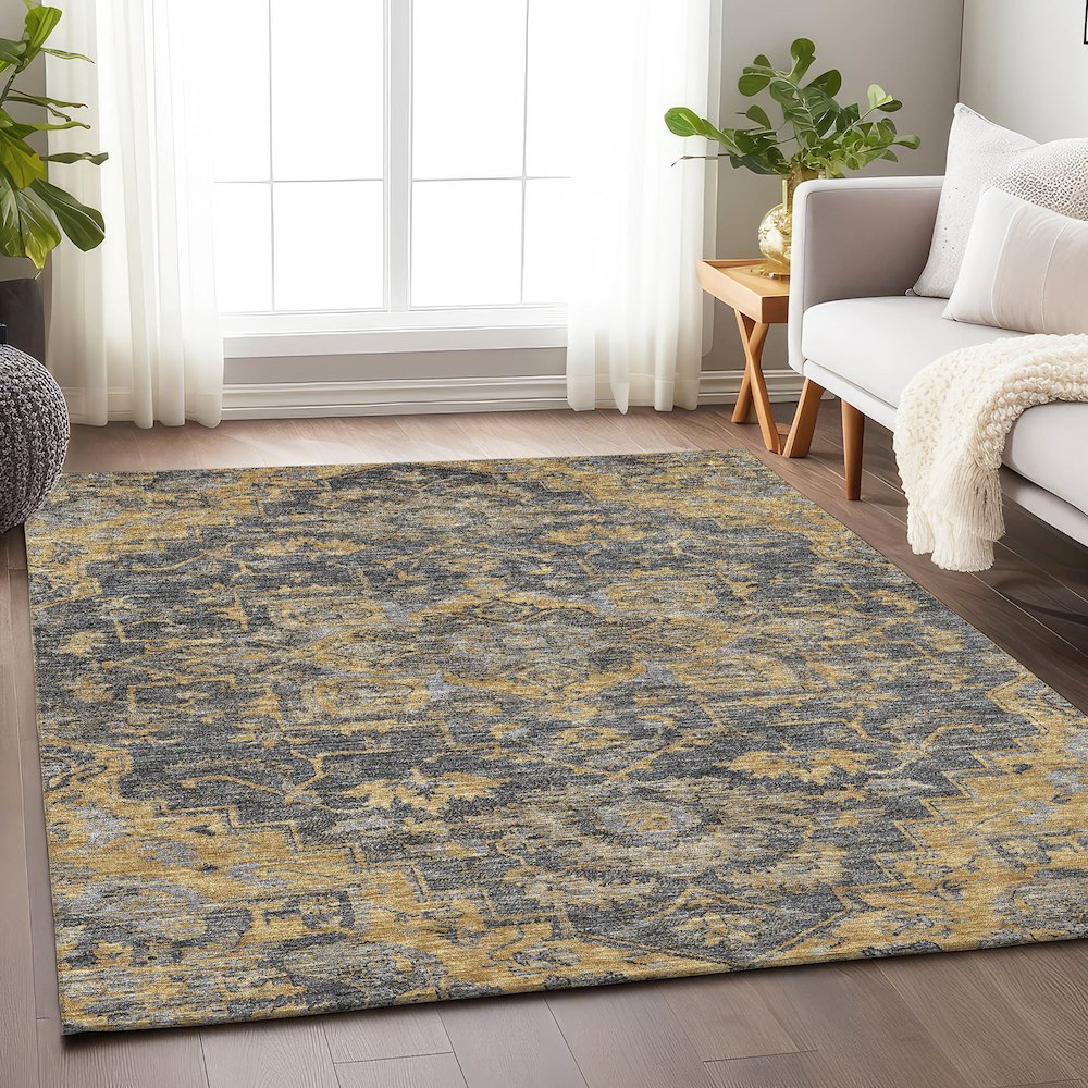 Premium Machine Washable Mayfield AMF774 Gray 10' x 14' Rug. Picture 6