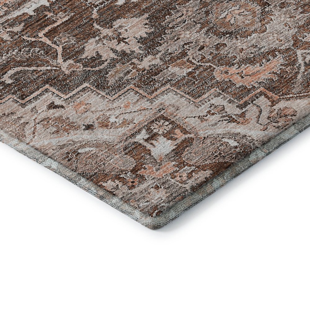 Premium Machine Washable Mayfield AMF774 Terracotta 8' x 8' Round Rug. Picture 3
