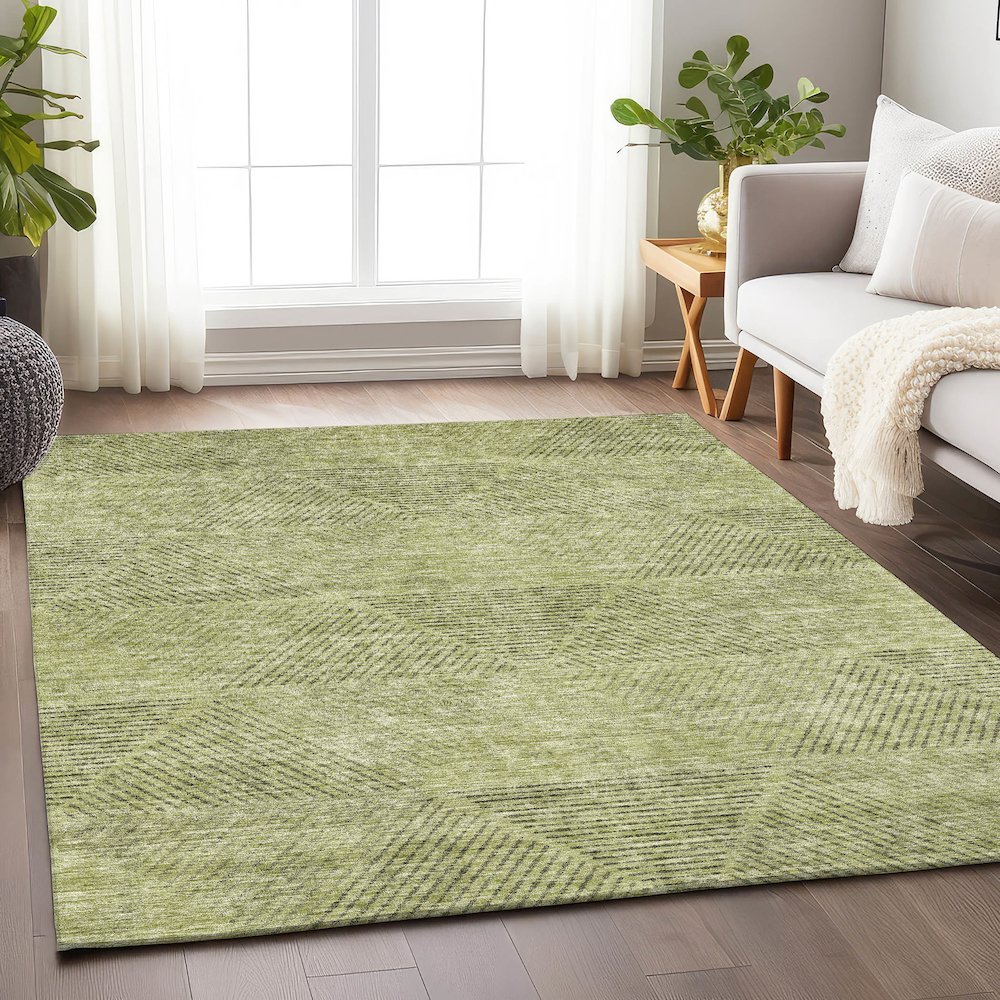 Premium Machine Washable Mayfield AMF777 Aloe 10' x 14' Rug. Picture 6