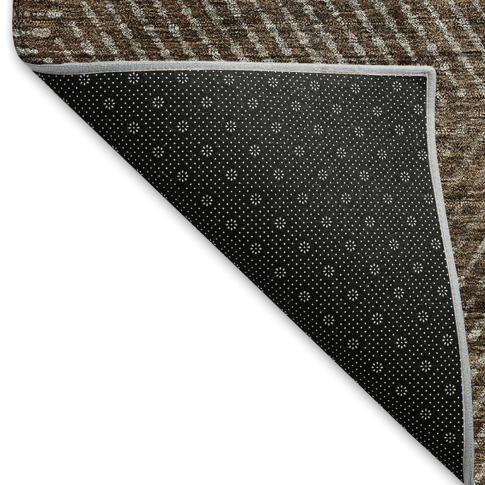 Premium Machine Washable Mayfield AMF777 Brown 8' x 8' Round Rug. Picture 2