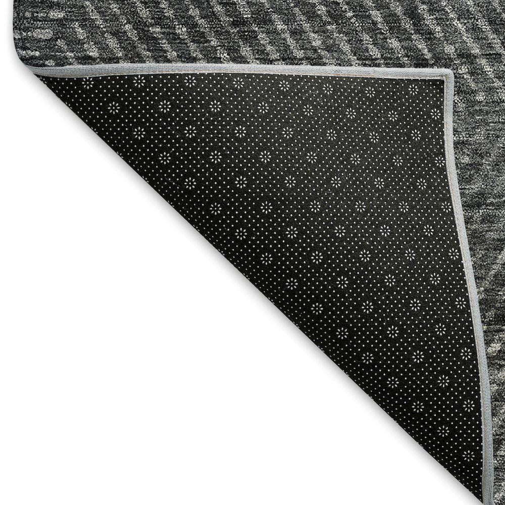 Premium Machine Washable Mayfield AMF777 Charcoal 8' x 8' Round Rug. Picture 2