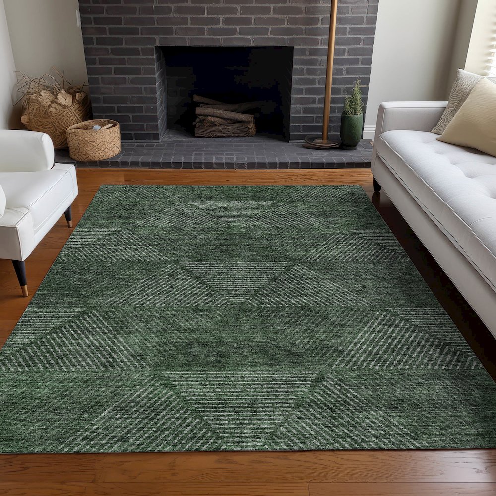 Premium Machine Washable Mayfield AMF777 Fern 10' x 14' Rug. Picture 5
