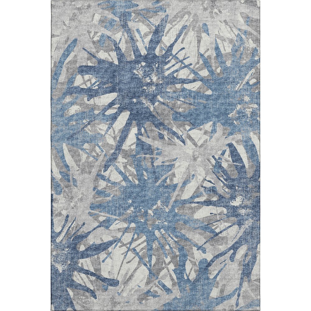 Premium Machine Washable Mayfield  Blue 10' x 14' Rug. Picture 1