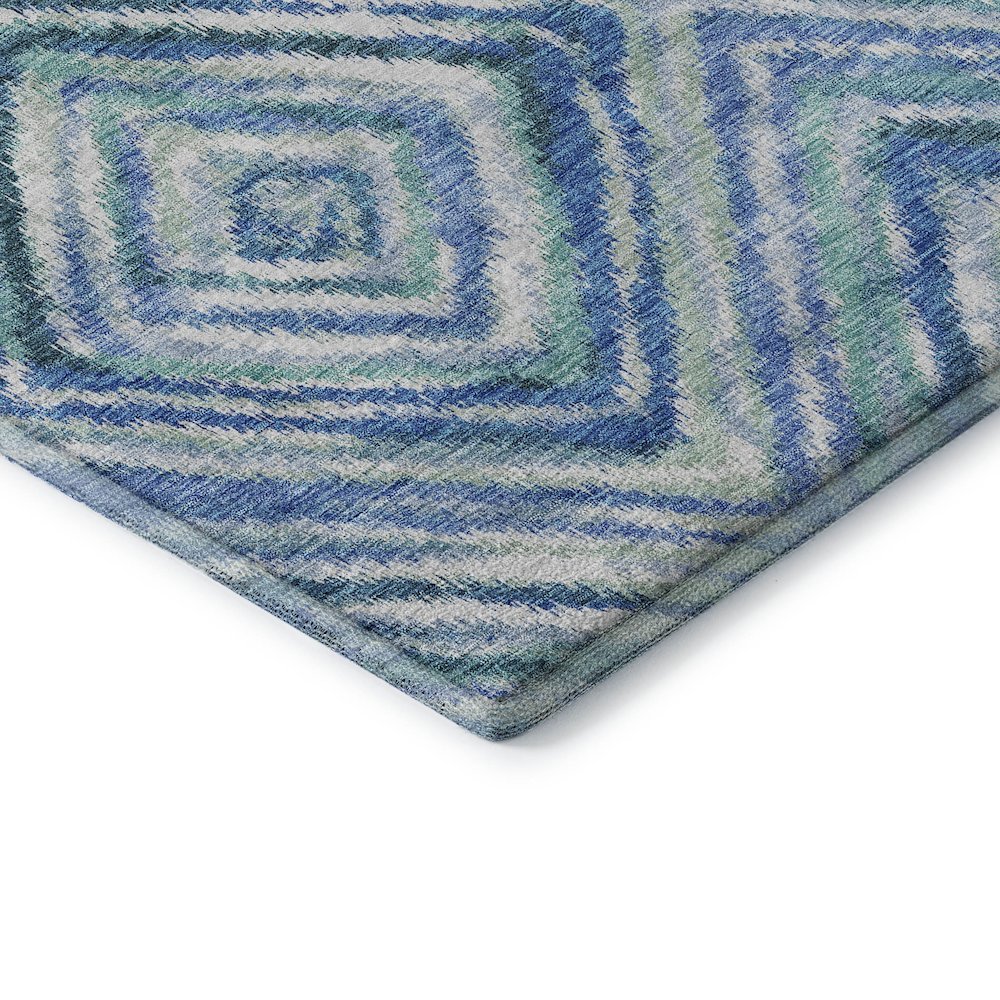 Premium Machine Washable Mayfield AMF780 Blue 8' x 8' Round Rug. Picture 3