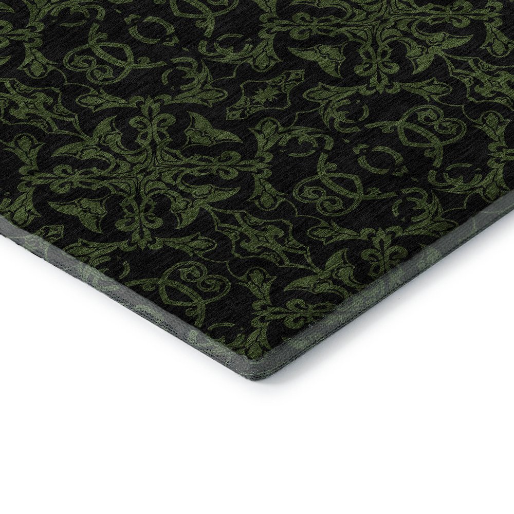 Premium Machine Washable Mayfield AMF785 Olive 8' x 8' Round Rug. Picture 3