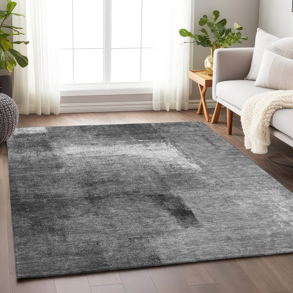 Premium Machine Washable Mayfield AMF787 Gray 10' x 14' Rug. Picture 6