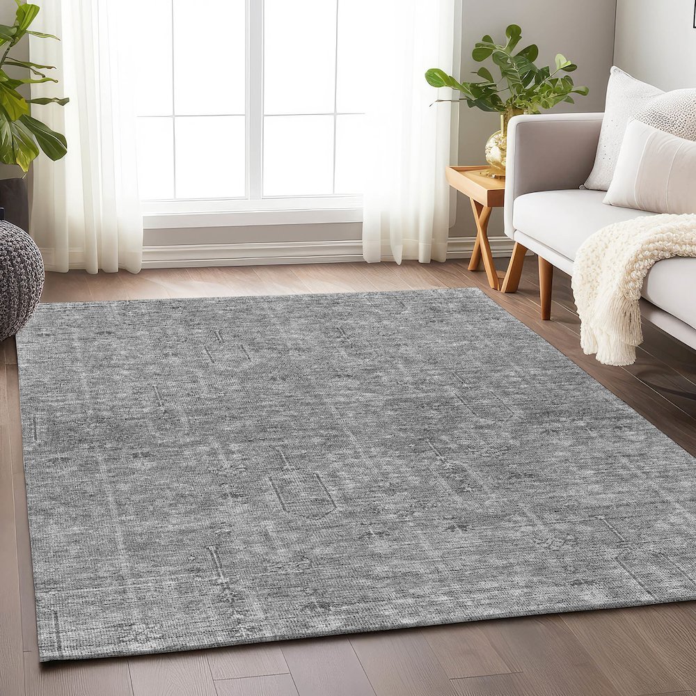 Premium Machine Washable Mayfield AMF790 Gray 10' x 14' Rug. Picture 6