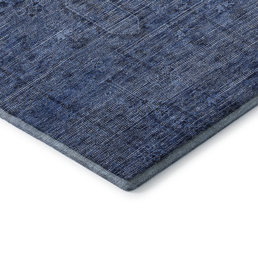 Premium Machine Washable Mayfield AMF790 Navy 8' x 8' Round Rug. Picture 3
