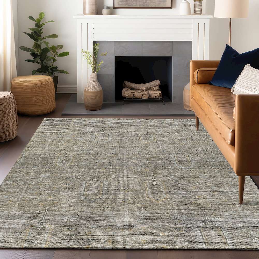 Premium Machine Washable Mayfield AMF790 Taupe 10' x 14' Rug. Picture 6