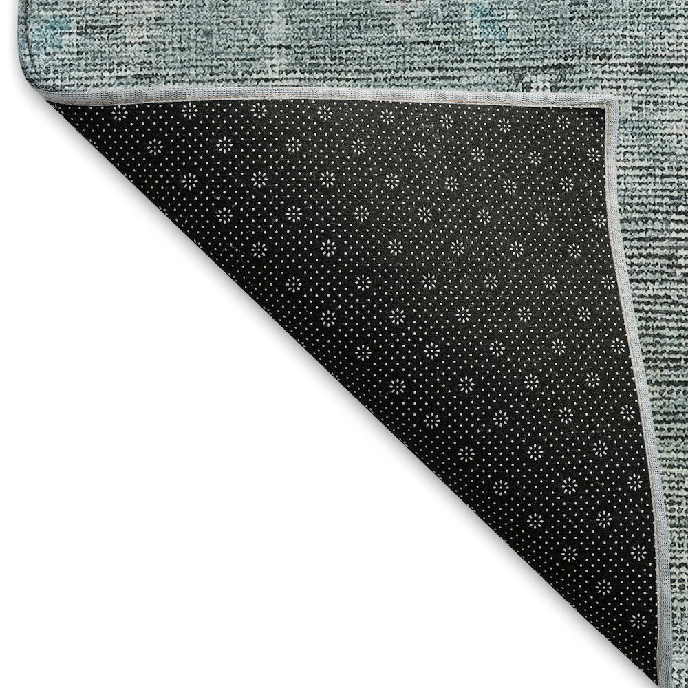 Premium Machine Washable Mayfield AMF790 Teal 8' x 8' Round Rug. Picture 2