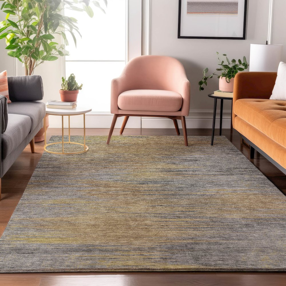 Premium Machine Washable Mayfield AMF794 Brown 10' x 14' Rug. Picture 5