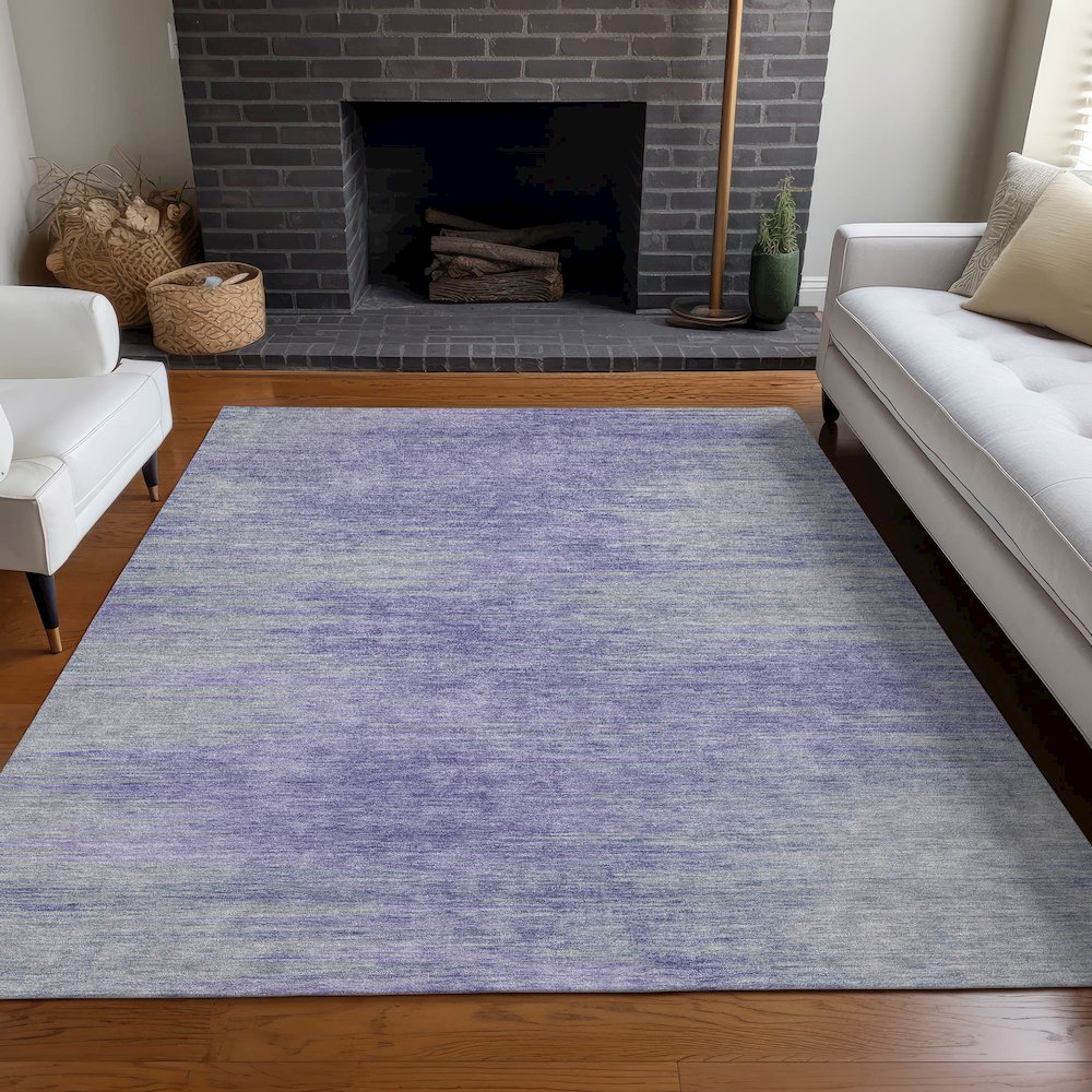 Premium Machine Washable Mayfield AMF794 Plum 10' x 14' Rug. Picture 5