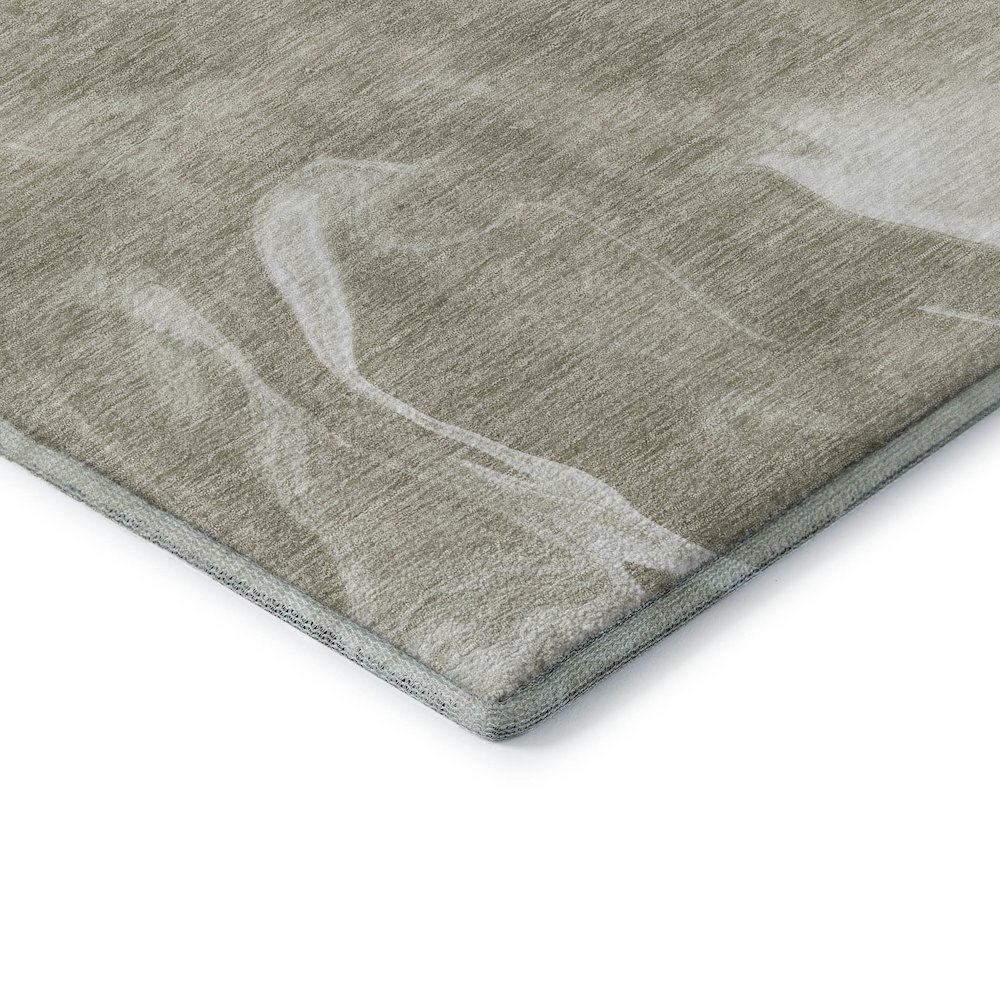 Premium Machine Washable Mayfield AMF802 Taupe 8' x 8' Round Rug. Picture 3