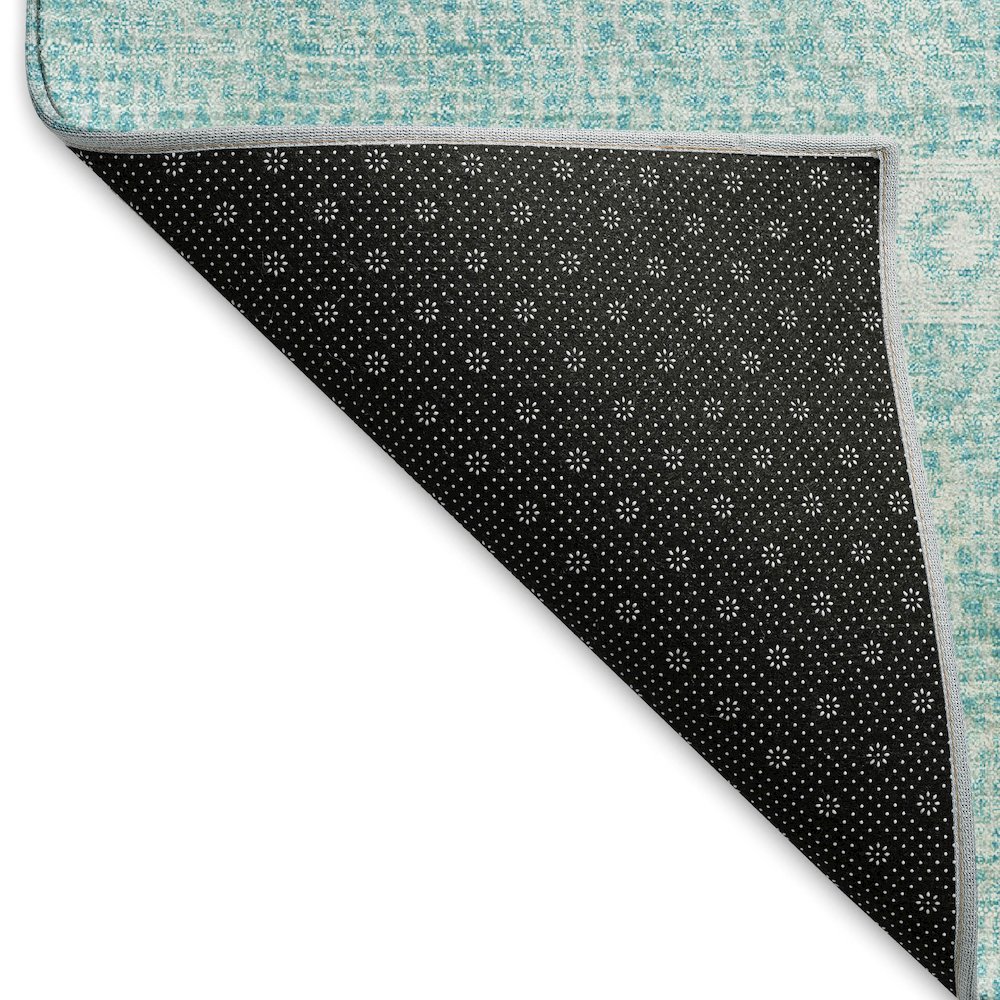 Premium Machine Washable Mayfield AMF803 Teal 8' x 8' Round Rug. Picture 2