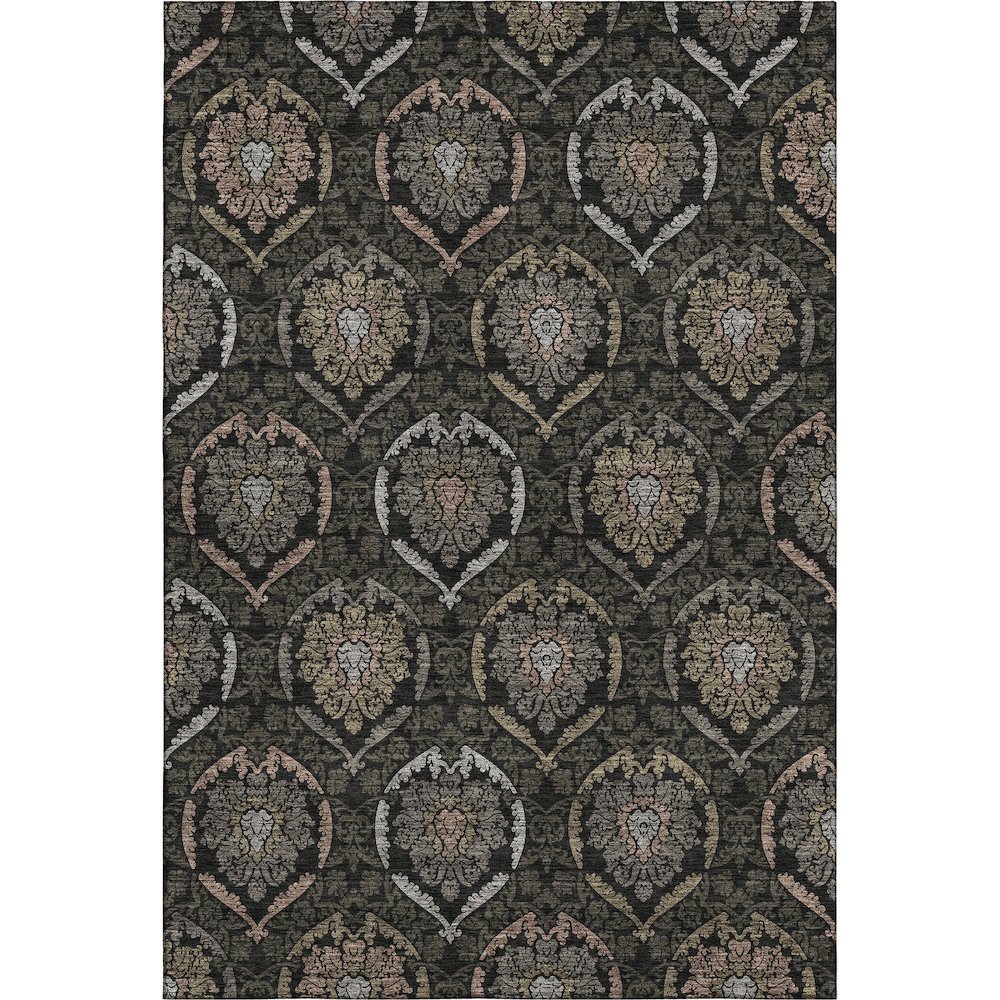 Premium Machine Washable Mayfield AMF809 Black 10' x 14' Rug. Picture 1