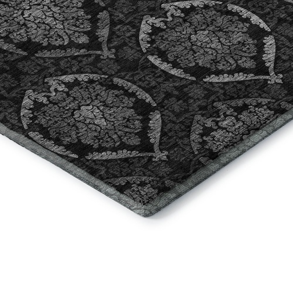Premium Machine Washable Mayfield AMF809 Gray 8' x 8' Round Rug. Picture 3