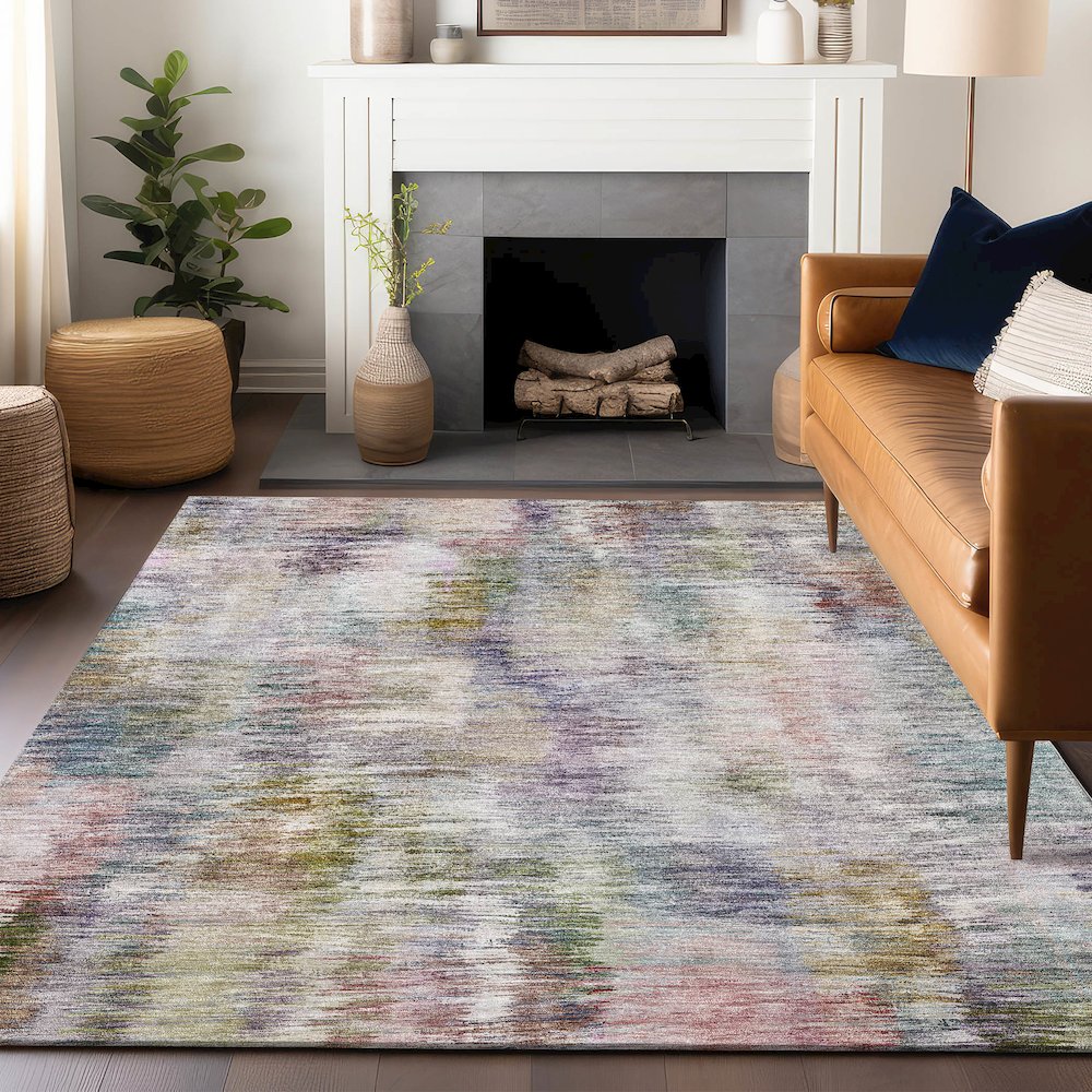 Premium Machine Washable Mayfield AMF813 Plum 10' x 14' Rug. Picture 6