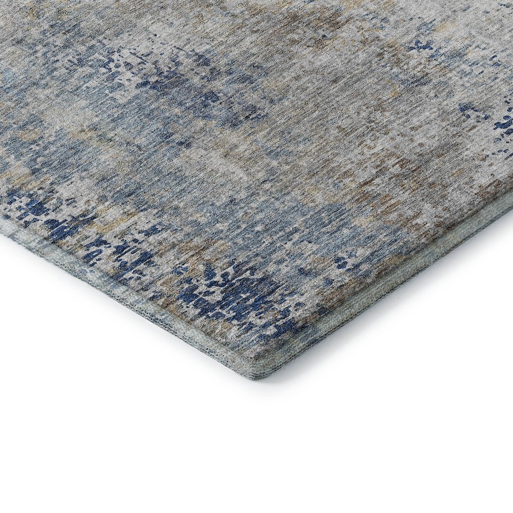 Premium Machine Washable Mayfield AMF814 Blue 8' x 8' Round Rug. Picture 3