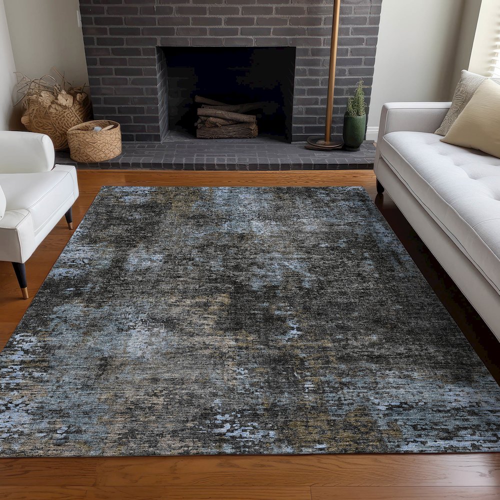 Premium Machine Washable Mayfield AMF815 Graphite 10' x 14' Rug. Picture 5