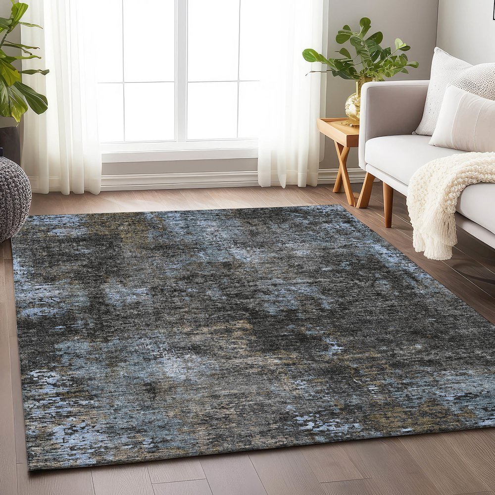 Premium Machine Washable Mayfield AMF815 Graphite 10' x 14' Rug. Picture 6