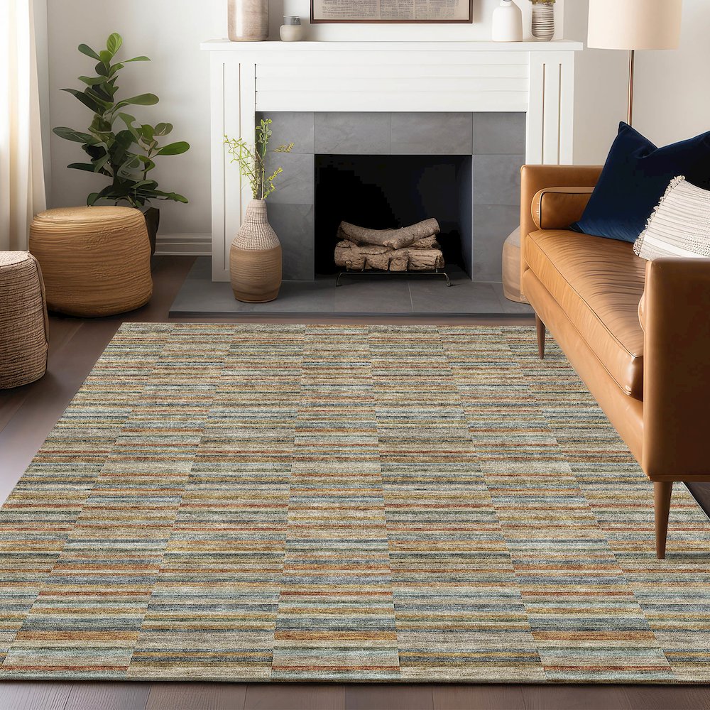 Premium Machine Washable Mayfield AMF816 Paprika 10' x 14' Rug. Picture 6