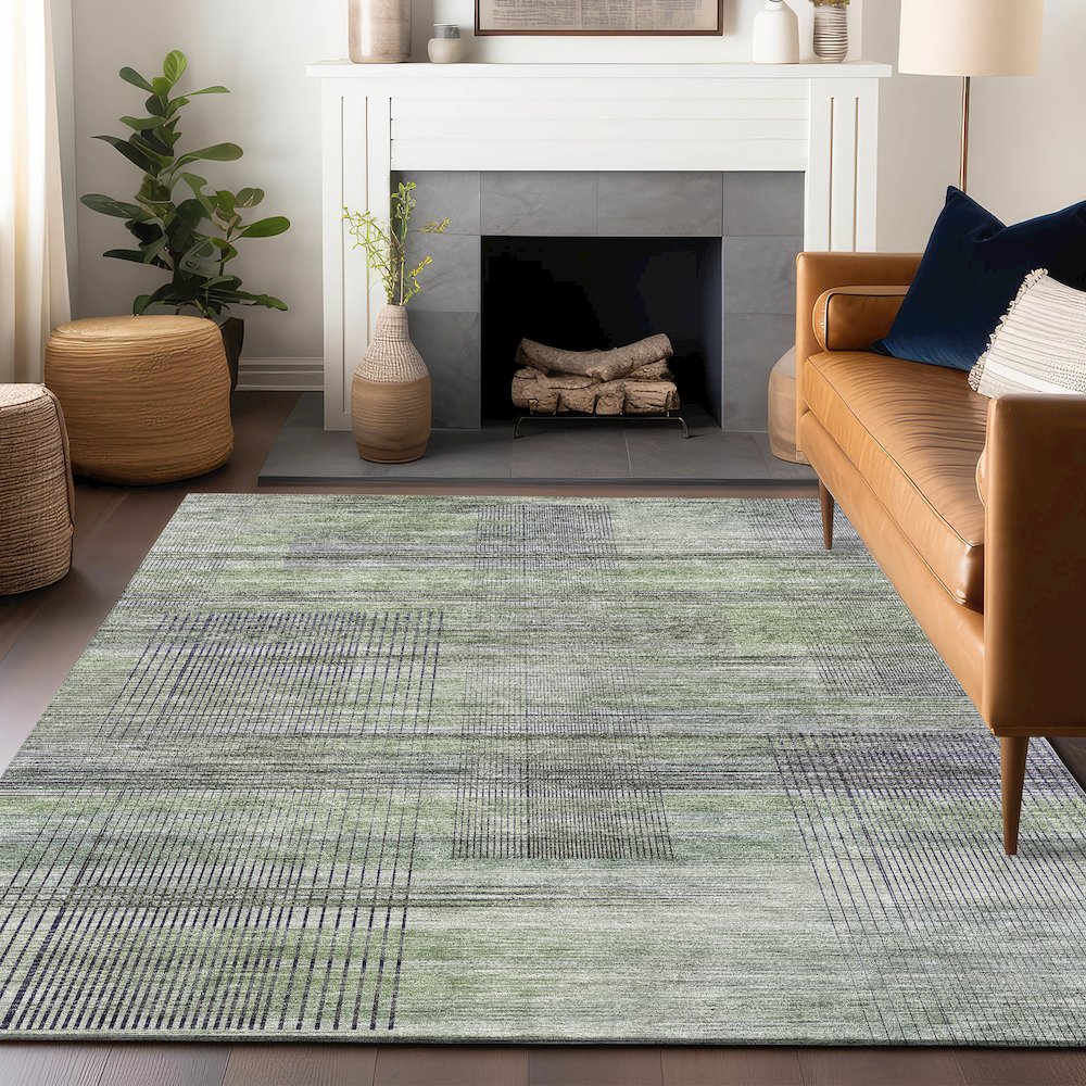 Premium Machine Washable Mayfield AMF819 Aloe 10' x 14' Rug. Picture 6